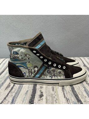 Vans Wellesley Starry Keren Skater High Tops Brown Suede Canvas Womens 8.5